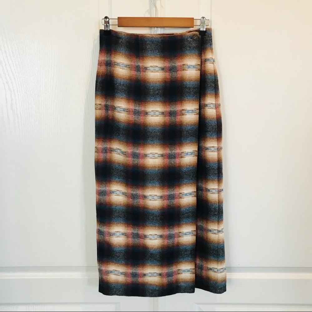 Vintage tribal Aztec print wrap skirt
